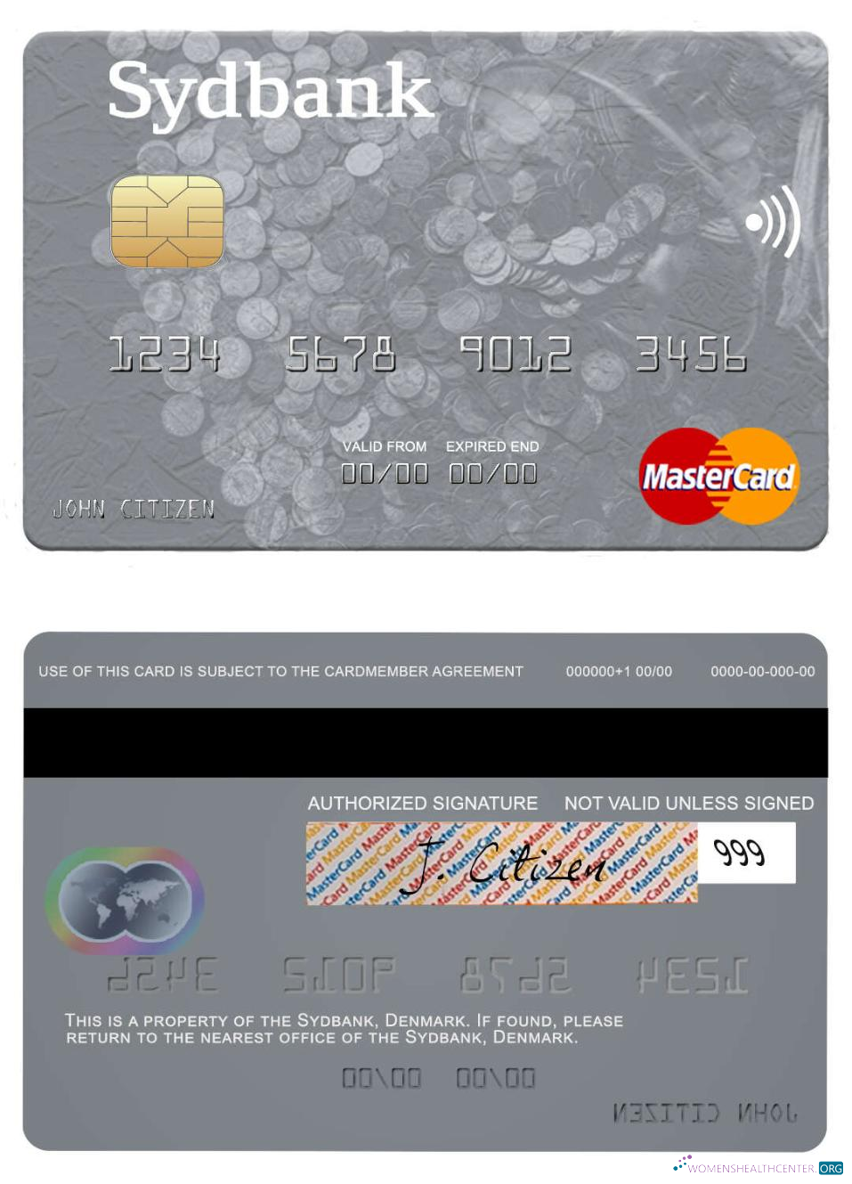 Download Denmark Sydbank mastercard Photoshop template